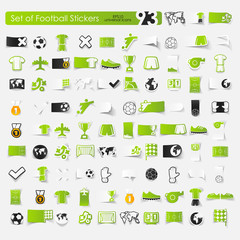 Set of football stickers