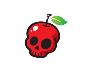 Wall Mural - Apple Skull Logo Template Design Vector, Emblem, Design Concept, Creative Symbol, Icon