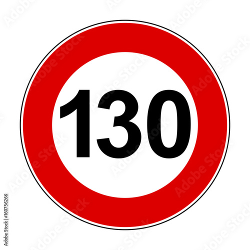 Cuadros en Lienzo Speed limit signs of 130 km - stock vector