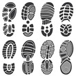 Running sport shoes vector footprint set