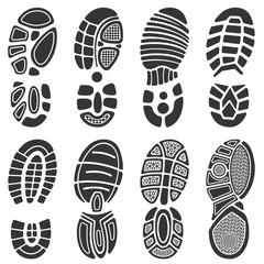 Wall Mural - Running sport shoes vector footprint set