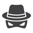 Spy solid icon, incognito and agent, vector graphics, a glyph pattern on a white background, eps 10.