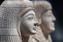 Pendua And Nefertari Statue Close Up Detail