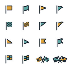 Poster - Vector flat flag icons set