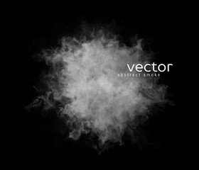 Vector illustration of smoky shape on black background.