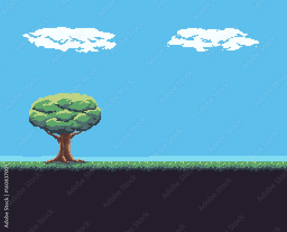 Pixel Game Background Stock Vector | Adobe Stock