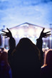 © astrosystem - Girl enjoying the music festival / concert. Mosaic image - my work only.