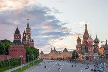 Red Square At Sunset, Russia