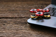 © kathayut - fidget spinner popular toy on laptop,copy space