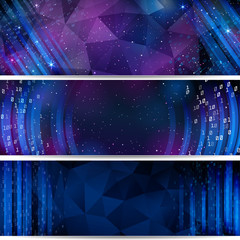 Digital Space. Background with stars and numbers.