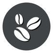 Kaffeebohnen - Gepunkteter Button mit Symbol und Schatten