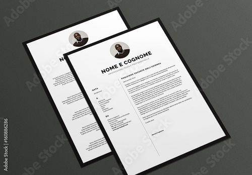 Layout Curriculum Vitae E Lettera Di Presentazione Con Bordi