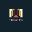 Theatre logo concept - vector illustration. Theatre, museum, bank or academy logo on dark background