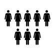 People Icon - Vector Group of Women Team Symbol for Business Infographic Design in Glyph Pictogram illustration