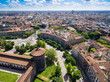 Aerial photography view of Sforza castello castle in  Milan city in Italy