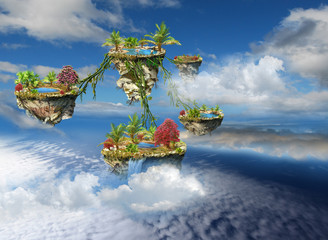 Fantasy islands in sky