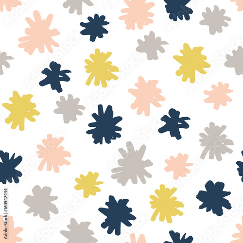 Fotografie, Obraz Hand Drawn Poms Modern Seamless Vector Pattern