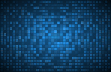 blue abstract background with transparent squares, vector illustration