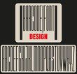 San Serif font. Concept font for sale, discount card. Barcode design.