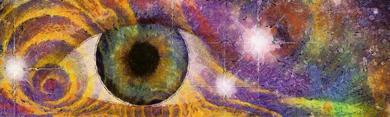 Canvas Print - Hallucinagenic Style Eye and Pattern