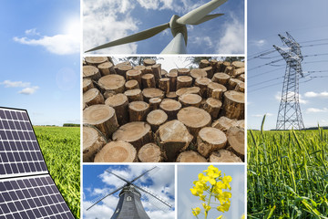 Wall Mural - renewable energies concept collage