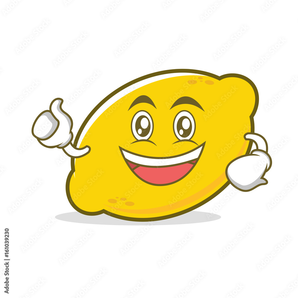 Enthusiastic face lemon cartoon character Stock Vector | Adobe Stock, image size:1000x1000