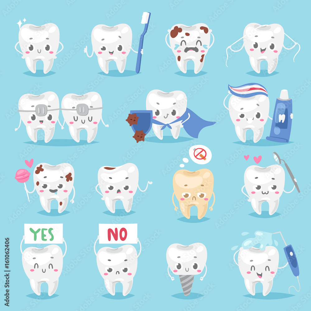 Tooth character personage dental clinic mascot with a toothbrush ...