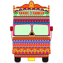 Truck Of India In Indian Art Style