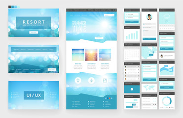 Naklejka na meble Website design template and interface elements