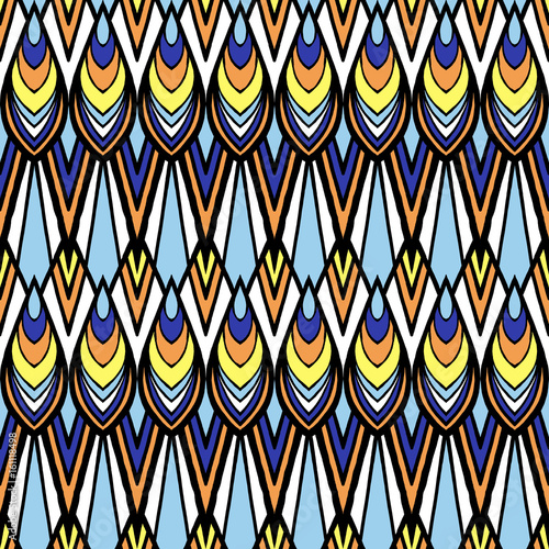 Stoffe zum Nähen Sommer afrikanische Muster Vektor nahtlos. Abstrakte geometrische Struktur. Print für Stoff, Tapete, Decke, Umhüllung Papier und Boho Kartenvorlage ethnischen Hintergrund