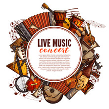 Music Festival Poster Of Musical Instruments