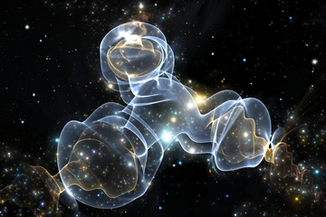 Wall Mural - simulation of the distribution of dark matter in space