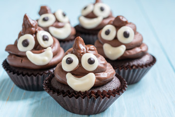 poop emoji cupcakes