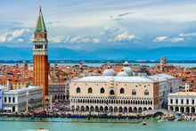 Campanile And Doge's Palace On San Marco Square In Venice, Italy