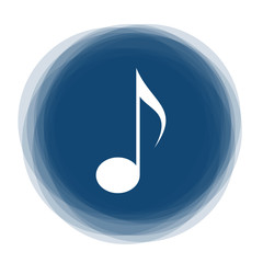 Abstract round button - music note