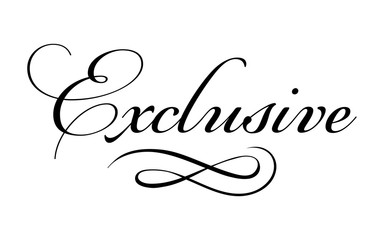 Exclusive Word. Vector Calligraphy with Swirl.