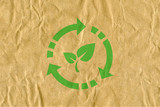 Fototapeta  - symbol for refuse reuse recycle with cardboard background