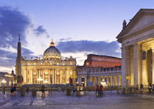 Italy, Latium, Roma District, Rome, St Peter's Square, St Peter's Basilica