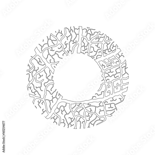 Nature Alphabet Ecology Decorative Font Capital Letter O Filled