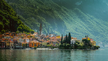 Town Of Varenna Town At Lake Como,Italy. Scenic Landscapes Of Lago Di Como - Cadenabbia, Italy