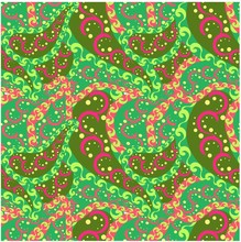 Seamless Paisley Red And Green Pattern Stock Vector Illustration