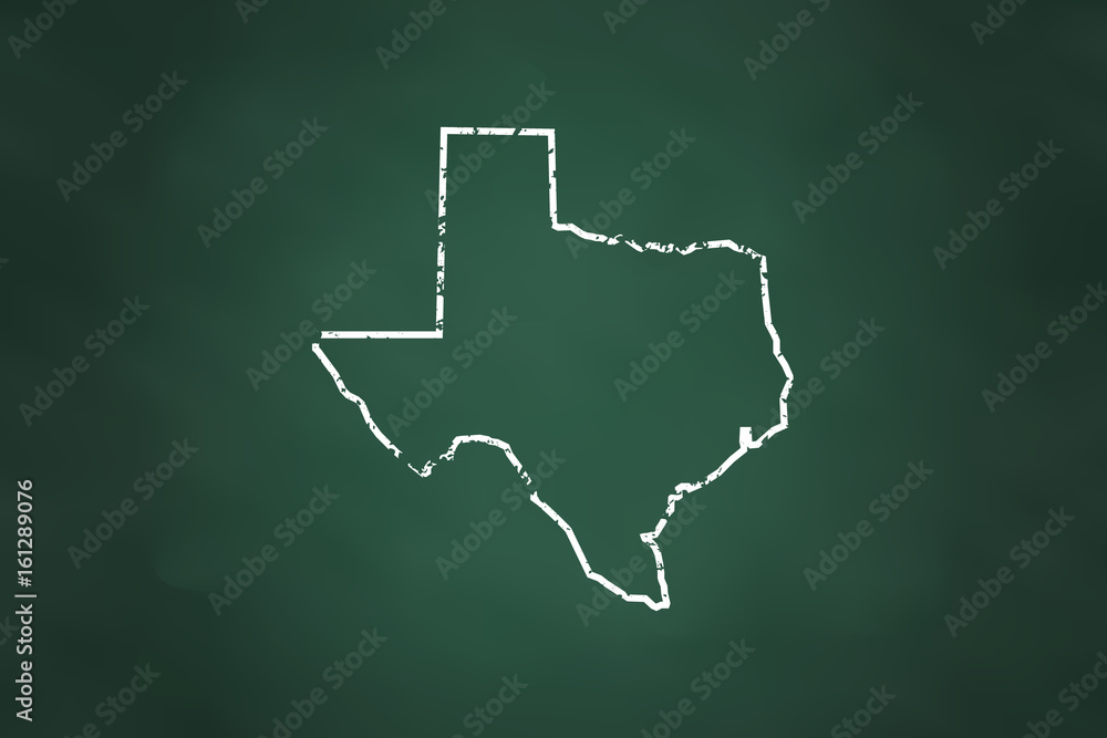 Texas State Borderline Map Chalk Style Stock Vector | Adobe Stock