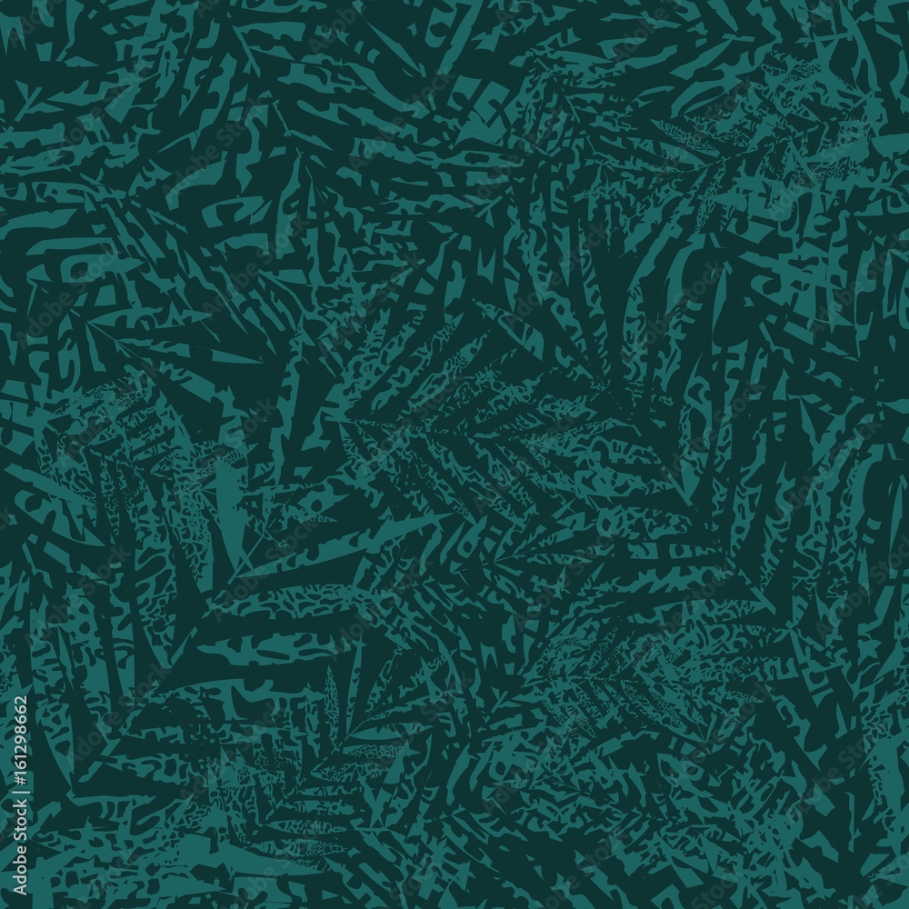 Tropical palm leaves seamless pattern. Vector illustration.  - obrazy, fototapety, plakaty 