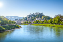 Panoramic View Of The Old Town Of Salzburg, Austria