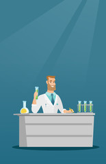 Wall Mural - Laboratory assistant at work vector illustration.