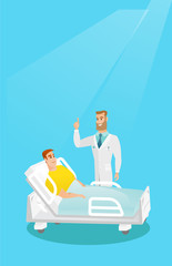 Wall Mural - Doctor visiting a patient vector illustration.