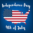 Fourth of July. United States independence day . July fourth typographic design. Vector illustration