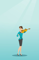 Canvas Print - Woman playing the violin vector illustration.