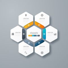 Wall Mural - Vector illustration infographics six options