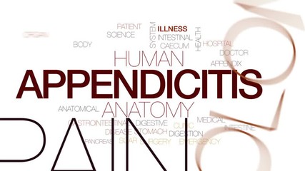 Sticker - Appendicitis animated word cloud, text design animation. Kinetic typography.